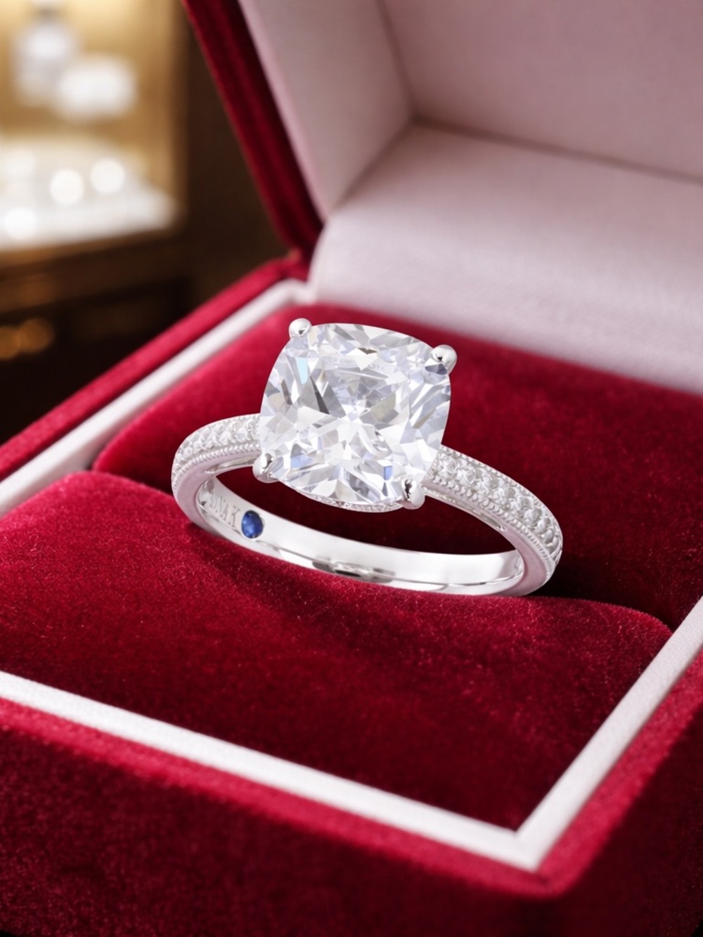 Vanna K 925 white diamond simulants Platineve Ring 6.89ctw Size 11